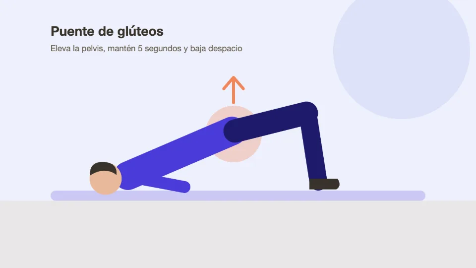 Ejercicio de puente de glúteos para la trocanteritis